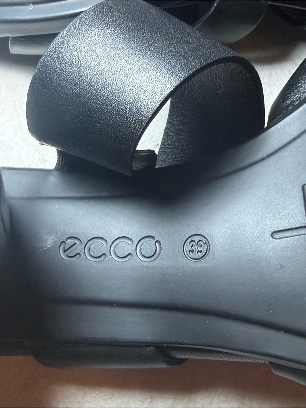 ECCO Black Leather Shape 65 Block
Heel Strappy Sandal Heels Size US 8/8.5 - Picture 7 of 8